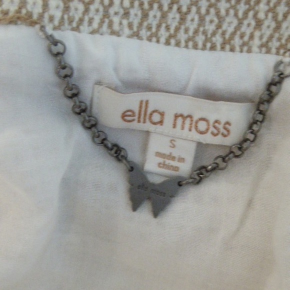 NEW ELLA MOSS BEIGE SALINAS TWEED ZIP moto JACKET - Picture 7 of 7